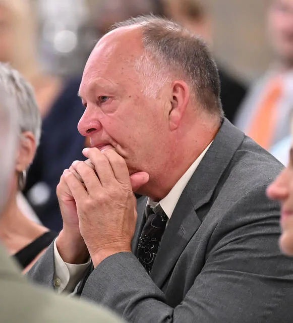 <p>An emotional Tom Wysokinski Sr. looks on has his son, Tom Jr., speaks on behalf of the family business, All Service Rite Inc., which was honored as the 2026 Outstanding Business of the Year by the Greater Pittston Chamber of Commerce on Thursday.</p>
<p>Tony Callaio | For Sunday Dispatch</p>