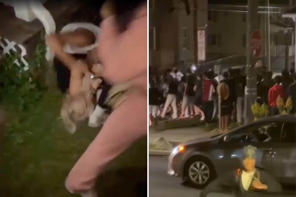 Three girls charged after Pennsylvania college students beaten by mob in caught-on-camera assault