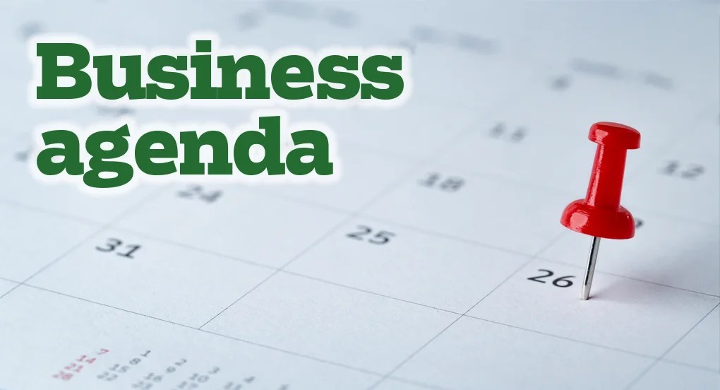 Business Agenda for August 30