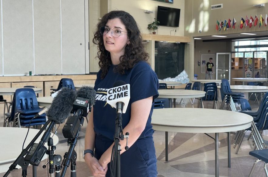 Bethlehem Catholic High School english teacher, Michelle Horner, said teachers will be glad to be back in their own classrooms when construction is completed. For now, she said staff, students and teachers are all adapting to start the school year. (Libby Gray/650 CKOM)
