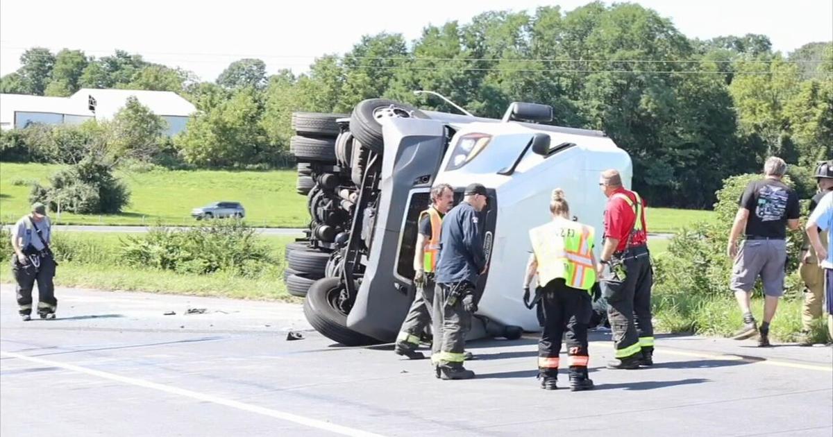 Tractor-trailer carrying soda rolls over on Route 33 in Lower Nazareth | Nazareth Area