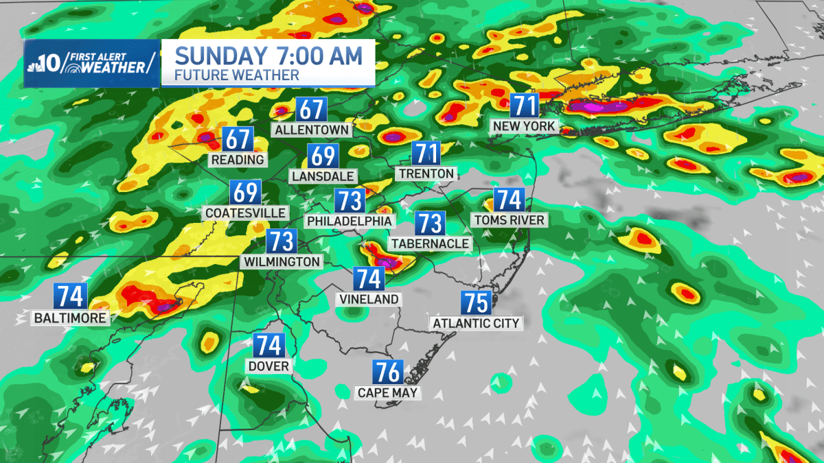 Heavy rain, flood potential for all neighborhoods early Sunday – NBC10 Philadelphia