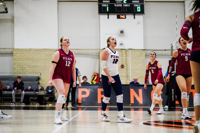 Quakers Sweep Leopards to Win Fifth Straight Match
