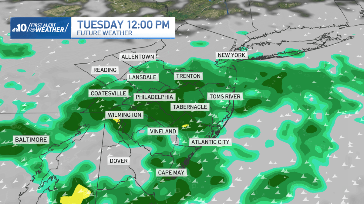 Damp, cool and breezy Tuesday in the Philadelphia region – NBC10 Philadelphia