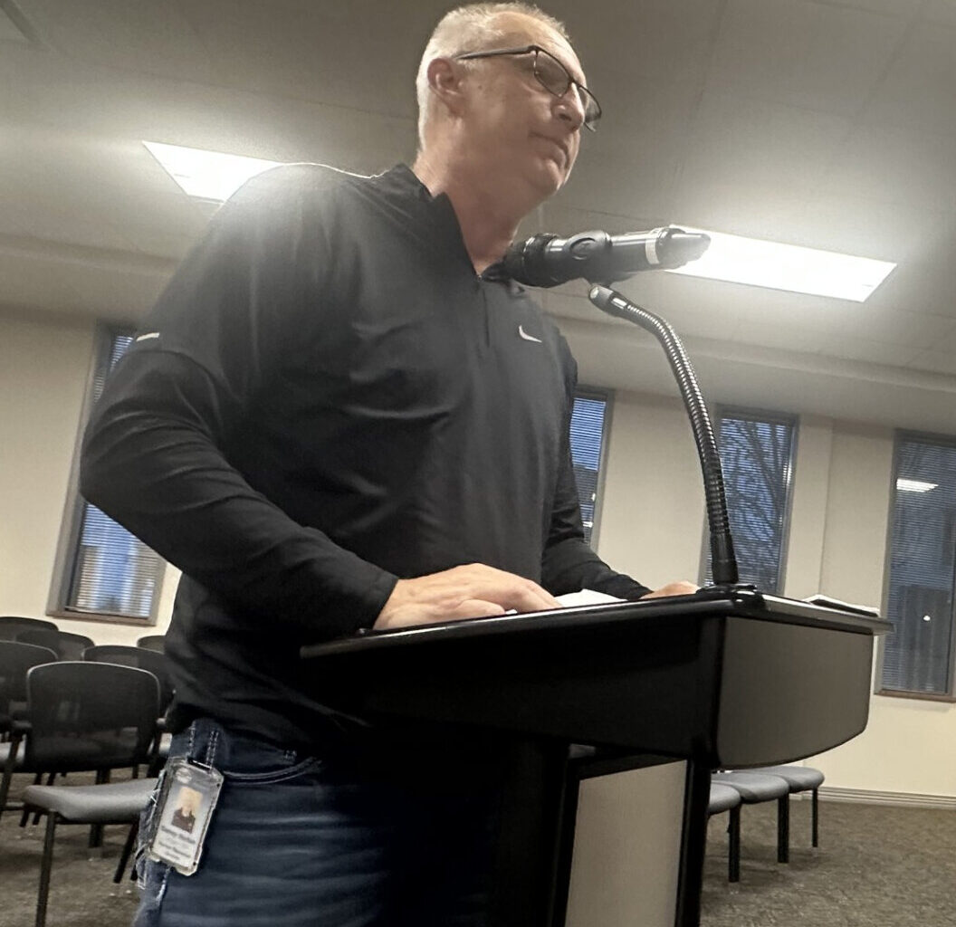 Warsaw Human Resource Director Denny Harlan presents the 2027 salary ordinances to the Warsaw Common Council at their meeting Monday night.