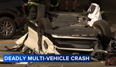 Driver killed in 'horrific' airborne crash involving multiple vehicles in Bensalem Twp., Pennsylvania, Tesla video shows