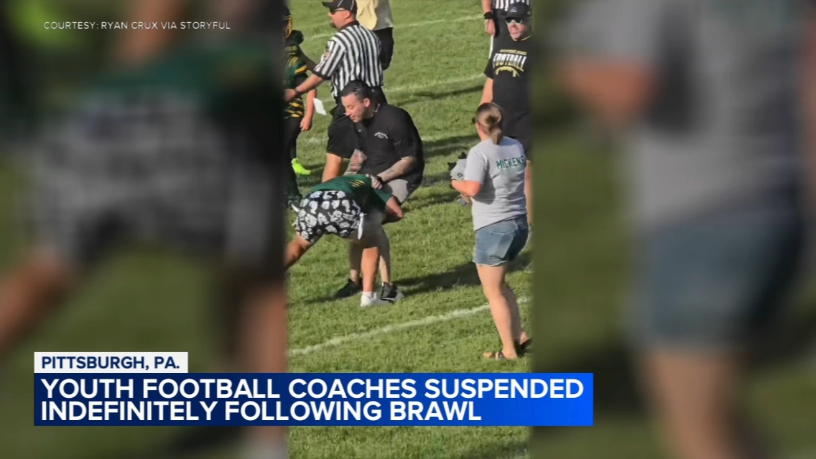 Steel City Youth Football League coaches indefinitely suspended after fight during Pittsburgh, Pennsylvania game | Video