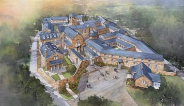 The full rendering of the Discalced Carmelites’ Fairfield Monastery in Pennsylvania.