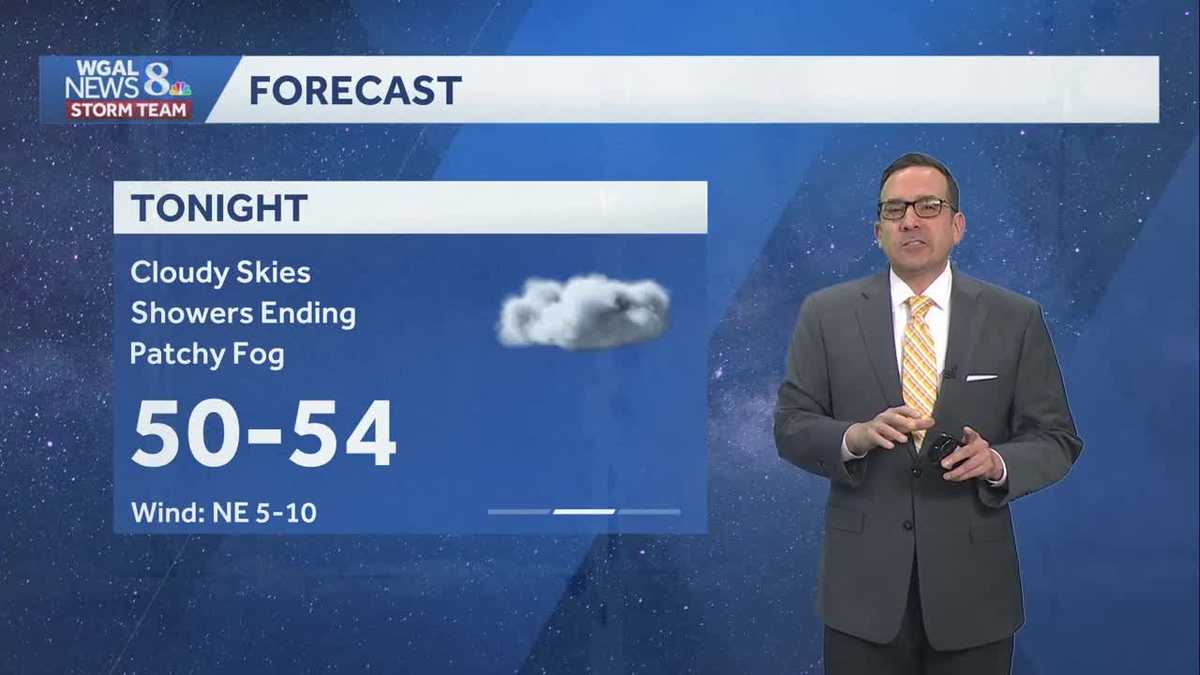 Drier and below average temperatures Wednesday in south central Pennsylvania