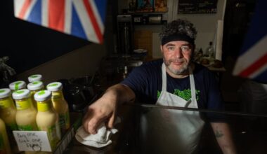 Owner Sam Jacobson at Stargazy, his South Philadelphia restaurant. Last month, the city cracked down on the tabletop fryer he had been using for his Friday fish and chips special.