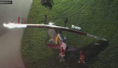 Vintage plane crashes at Heritage Field Airport in Limerick, Pennsylvania