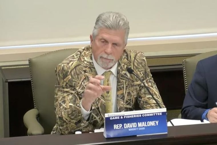 State Rep. David Maloney speaks during the Nov. 18, 2025, House Game and Fisheries Committee meeting where he is seeking more transparency with the Pennsylvania Game Commission's elk hunting license lottery program.