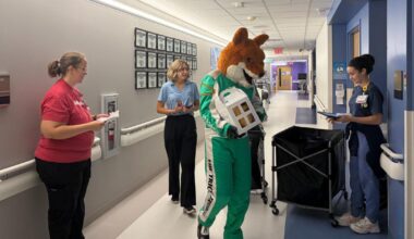 Tricky the Fox makes special pitstop at Lehigh Valley Reilly Children’s Hospital | Lehigh Valley Regional News