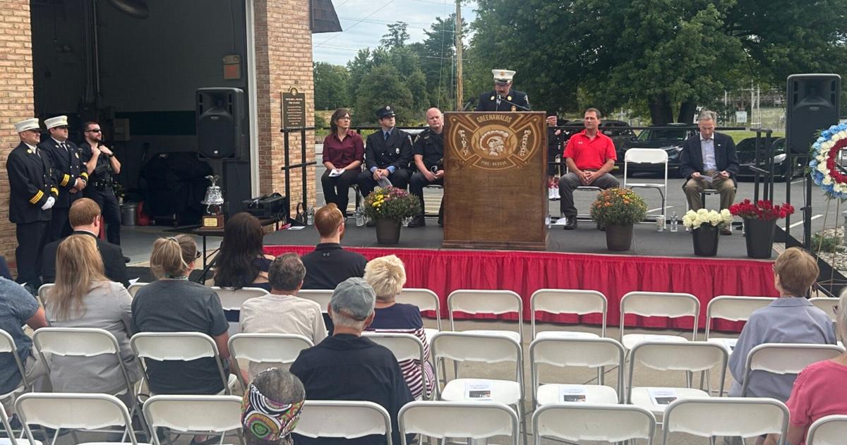 Greenawalds Fire Co. holds 9/11 ceremony at memorial featuring steel from WTC site | Allentown Area