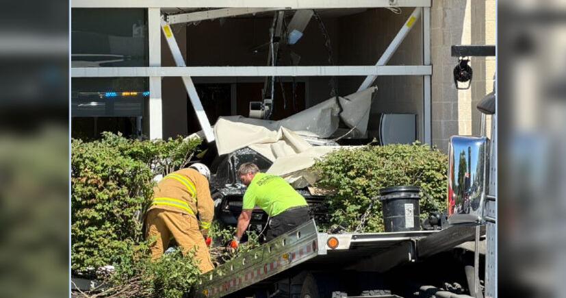 1 injured after car crashes through wall of South Whitehall credit union | Allentown Area