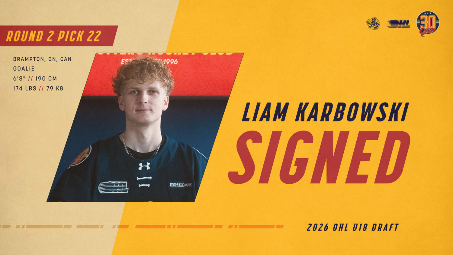 Erie Otters Announce Agreement with Goalie Liam Karbowski | Sports