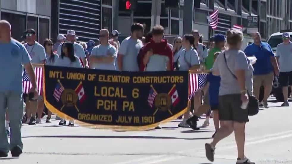 Pittsburgh union workers fill downtown streets on Labor Day