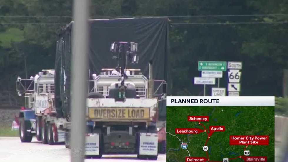 Second superload to crawl through Western Pennsylvania
