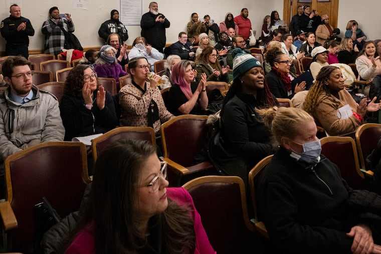 Upper Darby residents gather during a township meeting in January. Upper Darby's council on Wednesday passed an ordinance restricting the township's cooperation with federal immigration officials.