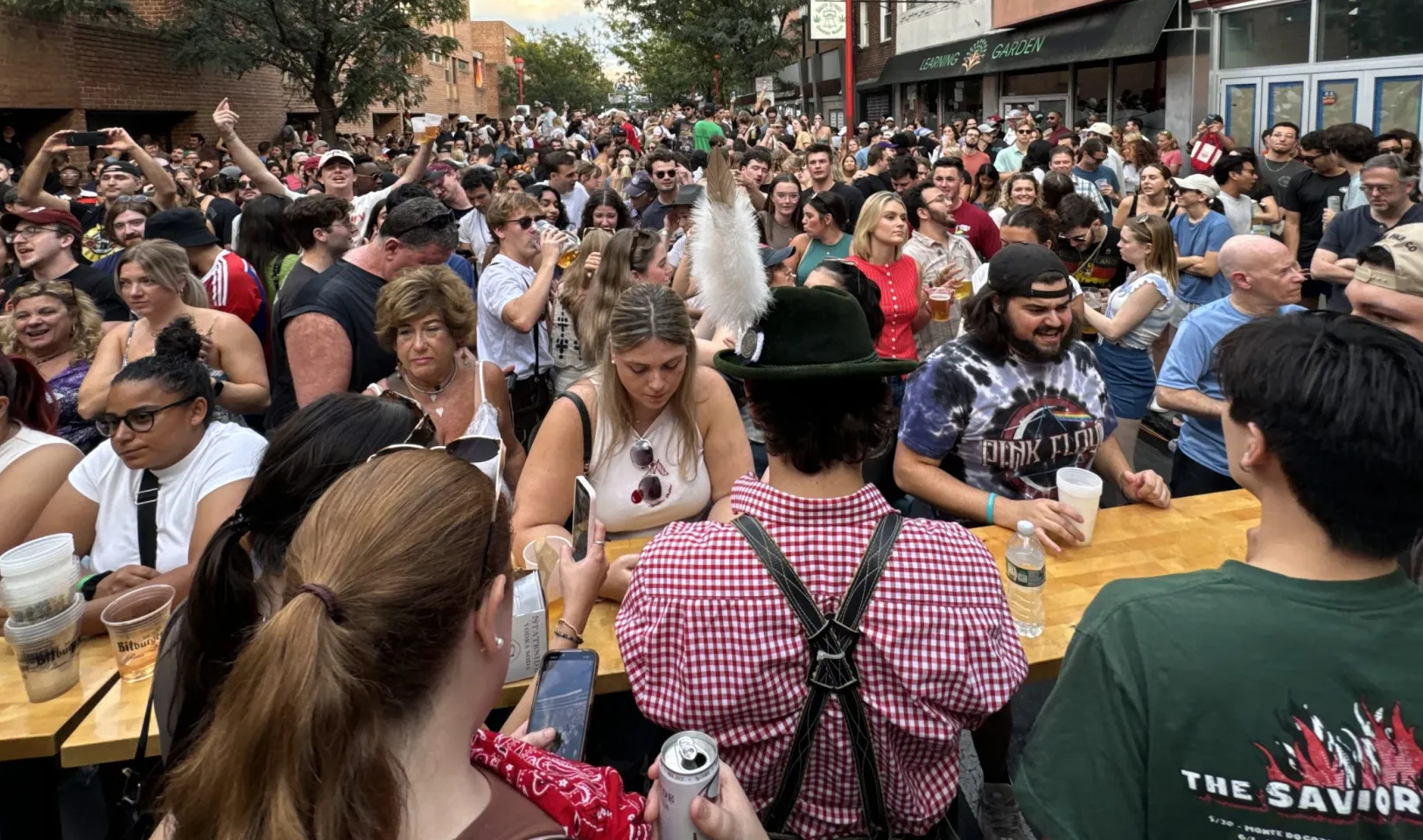 the outdoor scene at Brauhaus Schmidt's 2024 Oktoberfest celebration