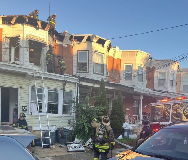 Fire crews on College Avenue in Upper Darby. (COURTESY UPPER DARBY PROFESSIONAL FIREFIGHTERS IAFF LOCAL 2493)