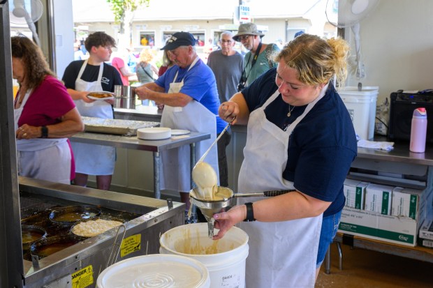 Jenna Ott makes funnel cake. (Courtesy of the Oley Valley Community Fair)