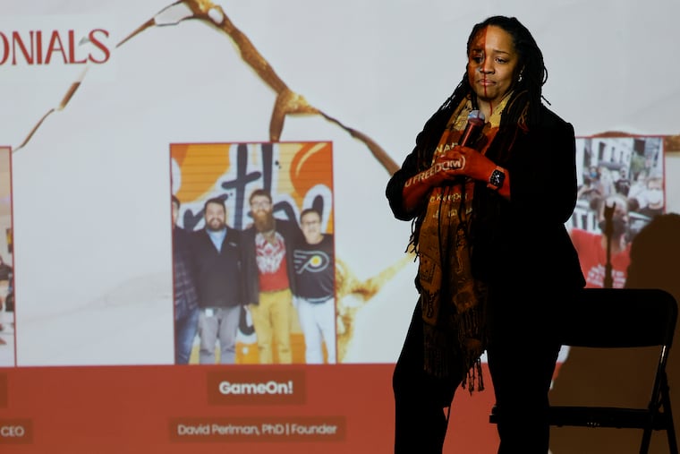 Janine Spruill, founder and CEO of Lil’ Filmmaker Inc., describes her displeasure with the Federation of Neighborhood Centers during a town hall in February.