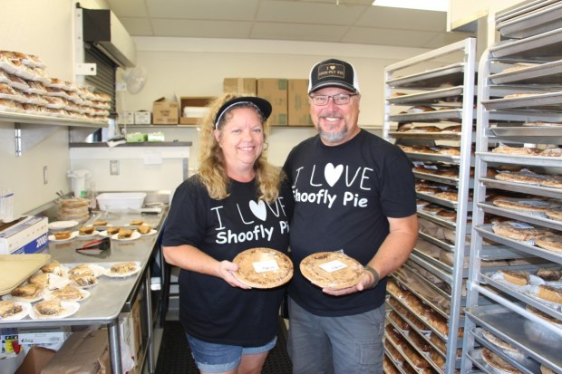 Mike and Deb Turner man the shoofly pie stand. (Courtesy of the Oley Valley Community Fair)