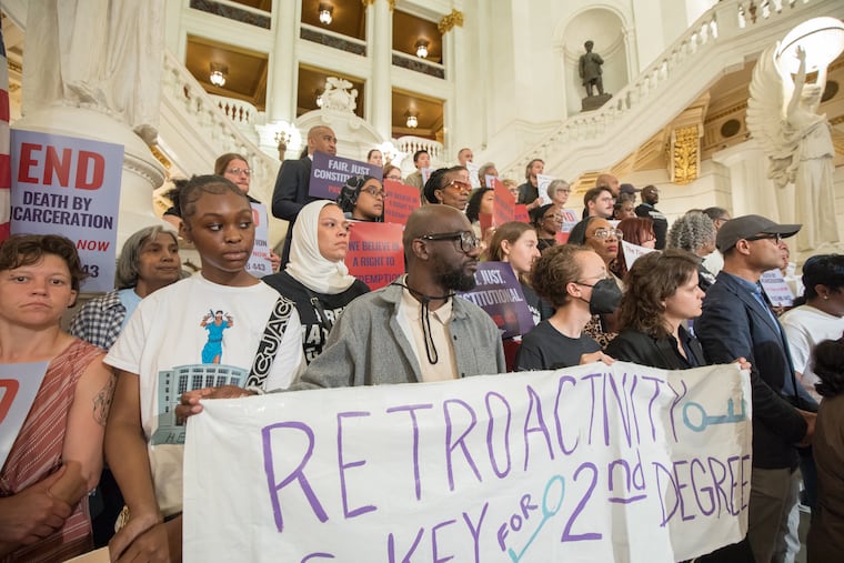Advocates participate in a rally at the Pennsylvania State Capitol in Harrisburg on June 8, 2026.
