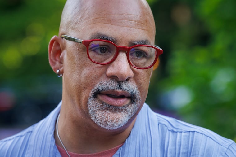 Chris Rabb, the Democratic nominee to replace retiring U.S. Rep. Dwight Evans, speaks at Grace Epiphany Episcopal Church, May 19, 2026. He attended a protest against Benjamin Netanyahu in New York on Thursday.