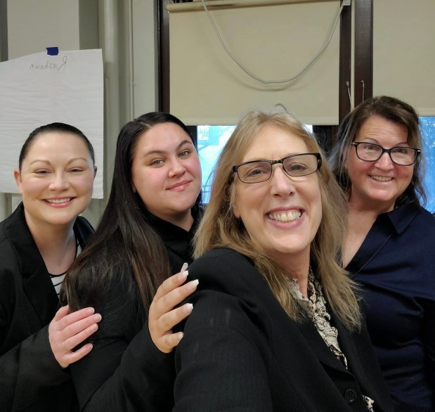 The Strong Point Strategy, LLC Team, left to right: Jenny Jenks, Lead Instructor; Brianna Obst, Student Aide and Liaison; Sharon McCollick, Program Director; and Sharon Fitzgerald, Program Developer. (Photo courtesy of John Katrina)