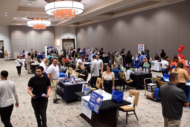 More than 30 employers attended the Connections Work job fair at the DoubleTree by Hilton Hotel on Monday, Sept. 21, 2026. (BILL UHRICH/READING EAGLE)
