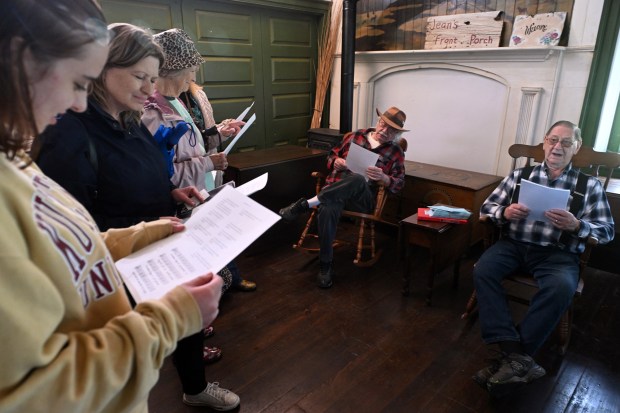 David Adam of Orefield, Lehigh County, right, leads visitors in Pennsylvania German songs during the Heemet Fescht at the Pennsylvania German Cultural Heritage Center at Kutztown University on Saturday, Sept. 26, 2026. (BILL UHRICH/READING EAGLE)