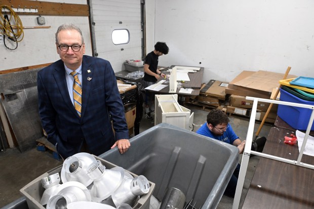 Habitat for Humanity's ReStore location in Muhlenberg Township will close on Sept. 12 and reopen in October in Wyomissing. Tim Daley, executive director of Habitat for Humanity, stands inside the store. (BILL UHRICH/MEDIANEWS GROUP)
