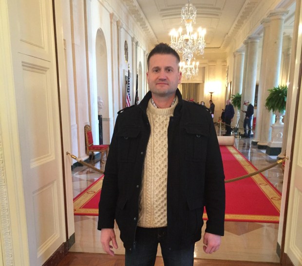 Michael Kurtz, Gov. Mifflin High School social studies teacher and department chairperson, during a visit to the White House with students. (Courtesy of Michael Kurtz)
