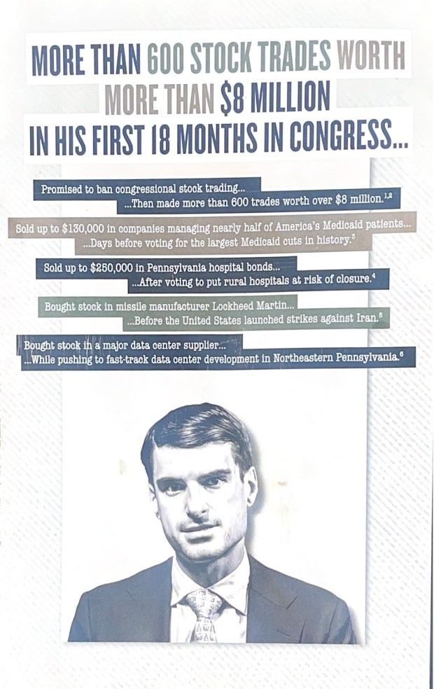 Shown is a campaign mailer from the Pennsylvania Democratic Party and authorized by Scranton Mayor Paige Cognetti, the Democratic candidate for the 8th Congressional District seat. (SUBMITTED)
