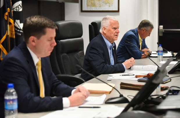 Lackawanna County Commissioner Thom Welby speaks during the commissioners' meeting at the county government center in Scranton Wednesday, September 16, 2026. (SEAN MCKEAG / STAFF PHOTOGRAPHER)