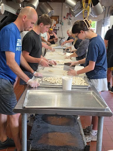 Volunteers prepare food for the Felittese Italian Festival in Old Forge. (COURTESY OF THE FELITTESE ITALIAN FESTIVAL)