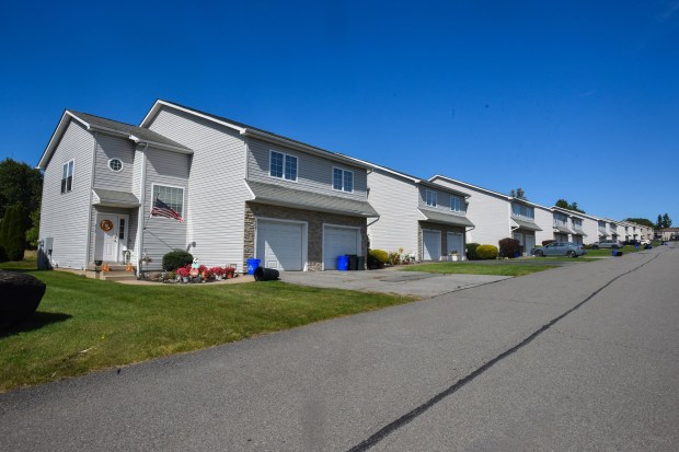 The Keyser Terrace townhomes can be seen off of South Keyser Avenue in Scranton Wednesday, September 23, 2026. (SEAN MCKEAG / STAFF PHOTOGRAPHER)