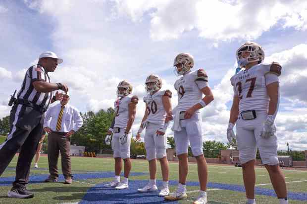 Pregame activities occur before the Bethlehem Catholic-Allentown Central Catholic football game Saturday, Sept. 5, 2026, at J. Birney Crum Stadium. (David Garrett/Special to The Morning Call)