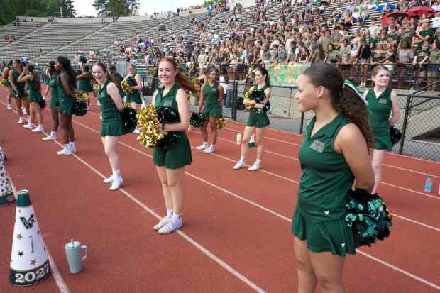 Pregame activities occur before the Bethlehem Catholic-Allentown Central Catholic football game Saturday, Sept. 5, 2026, at J. Birney Crum Stadium. (David Garrett/Special to The Morning Call)
