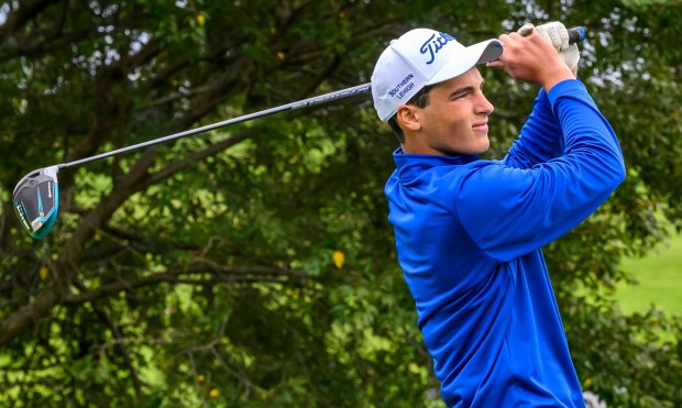 Southern Lehigh's Josh Helms competes Tuesday, Sept. 22, 2026, during the Colonial League Golf Championships at Bethlehem Golf Club in Bethlehem.(April Gamiz/The Morning Call)