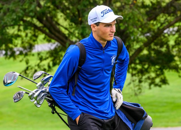 Southern Lehigh's Josh Helms competes Tuesday, Sept. 22, 2026, during the Colonial League Golf Championships at Bethlehem Golf Club in Bethlehem.(April Gamiz/The Morning Call)