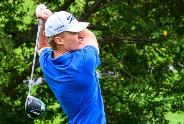 Southern Lehigh's Hayden Bartie competes Tuesday, Sept. 22, 2026, during the Colonial League Golf Championships at Bethlehem Golf Club in Bethlehem.(April Gamiz/The Morning Call)