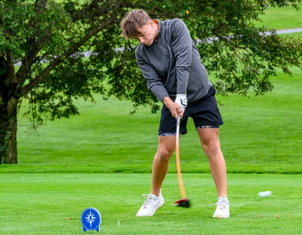 Northwestern Lehigh's Cole Dynda competes Tuesday, Sept. 22, 2026, during the Colonial League Golf Championships at Bethlehem Golf Club in Bethlehem.(April Gamiz/The Morning Call)