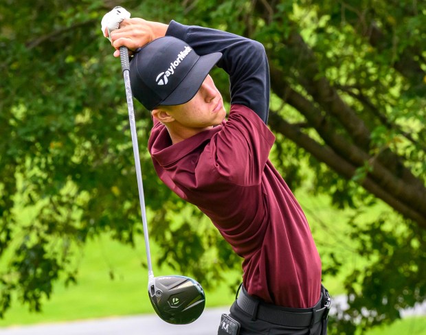 Bangor's Landon Romanczuk competes Tuesday, Sept. 22, 2026, during the Colonial League Golf Championships at Bethlehem Golf Club in Bethlehem.(April Gamiz/The Morning Call)