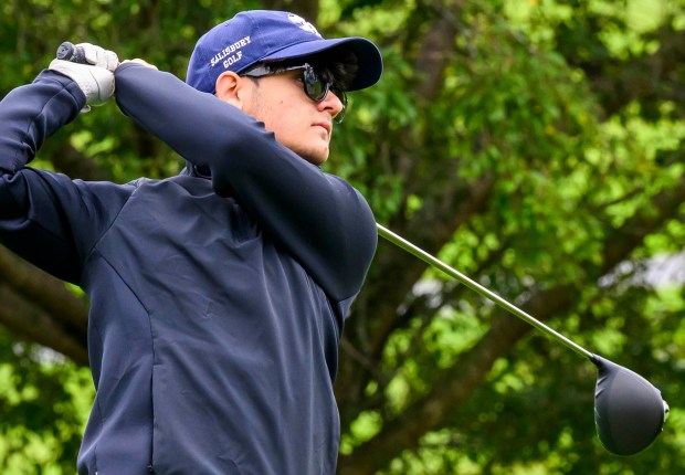 Salisbury's Chase Yakaitis competes Tuesday, Sept. 22, 2026, during the Colonial League Golf Championships at Bethlehem Golf Club in Bethlehem. (April Gamiz/The Morning Call)