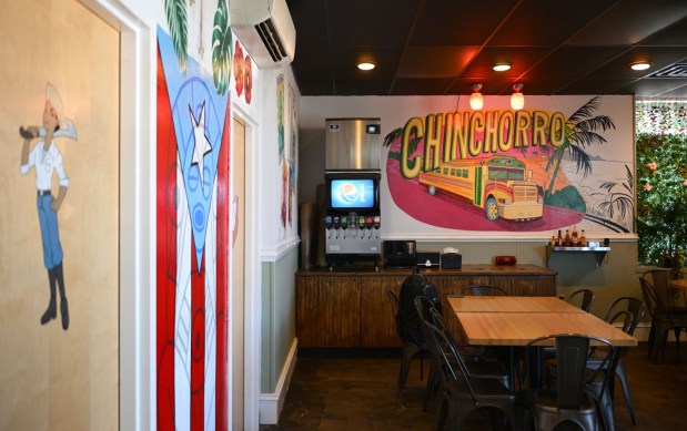 Puerto Rican specialties are served Thursday, Sept. 24, 2026, at Chinchorro restaurant in Easton. Like their sister food truck La Frikitona, Chinchorro serves food items such as tostones, mofongo, sancocho, canoas and pastelillos. (Monica Cabrera/The Morning Call)