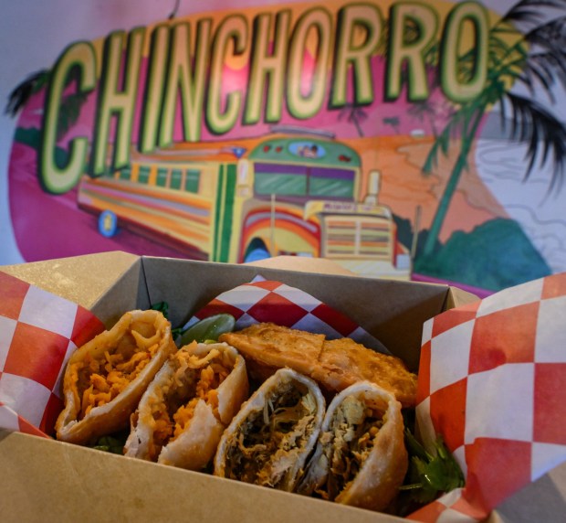 Empanadas and pastelillos are Puerto Rican specialties served Thursday, Sept. 24, 2026, at Chinchorro restaurant in Easton. Like their sister food truck La Frikitona, Chinchorro serves food items such as tostones, mofongo, sancocho, canoas and pastelillos. (Monica Cabrera/The Morning Call)
