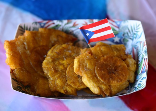Tostones are among the Puerto Rican specialties served Thursday, Sept. 24, 2026, at Chinchorro restaurant in Easton. Like their sister food truck La Frikitona, Chinchorro serves food items such as tostones, mofongo, sancocho, canoas and pastelillos. (Monica Cabrera/The Morning Call)